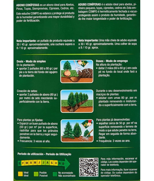 Abono Coniferas y setos 750gr- Compo 