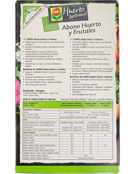 Abono Huertos y Frutales Guano 1 Kg- Compo