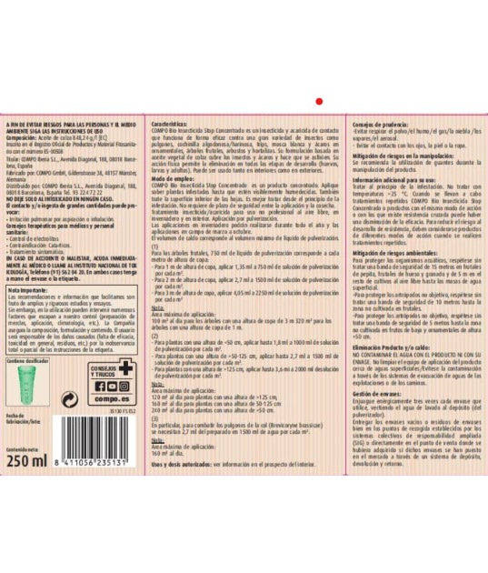 Bio insecticida stop concentrado... Bio insecticida stop concentrado...
