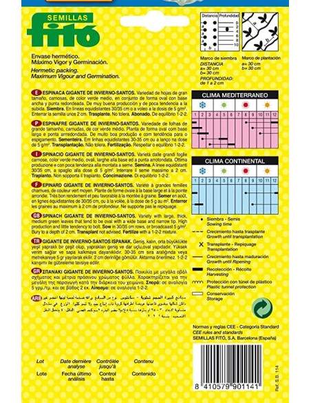 Semillas de espinacas 20gr - Fitó