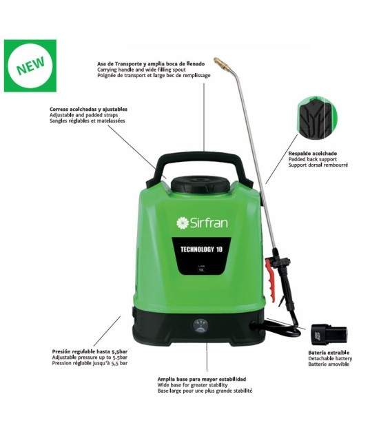 PULVERIZADOR ELECTRICO TECHNOLOGY 10...