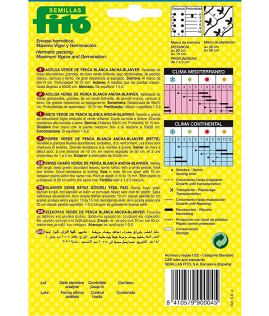 SEMILLAS DE ACELGA VERDE PENCA BLANCA... SEMILLAS DE ACELGA VERDE PENCA BLANCA...