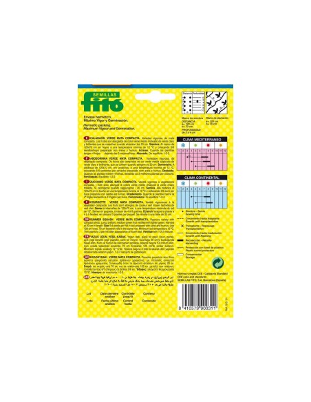 SEMILLAS CALABACIN VERDE MATA COMPACTA - FITÓ