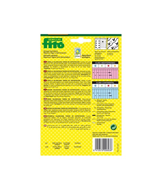 SEMILLAS CEBOLLA VALENCIANA TARDIA...