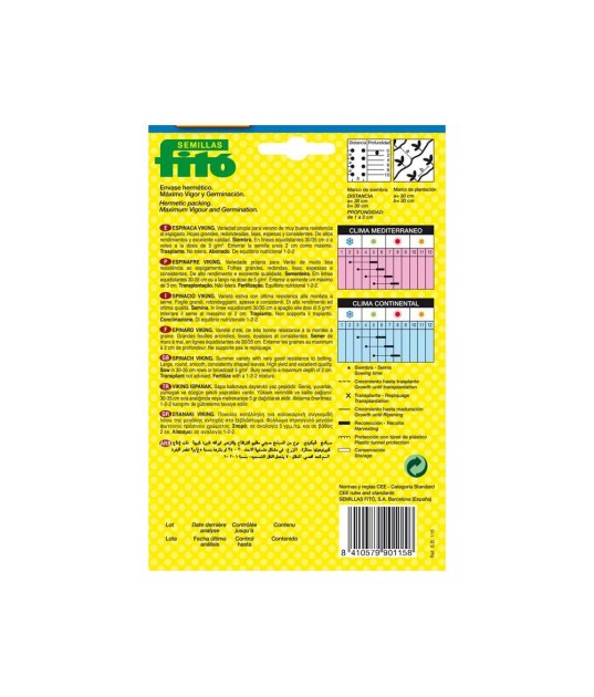 SEMILLAS ESPINACA VIKING - FITO