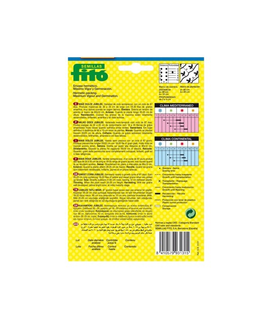 SEMILLAS MAIZ SUPERDULCE JUBILEE - FITO