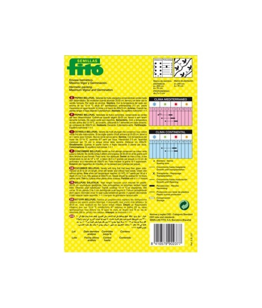 SEMILLAS PEPINO BELLPUIG - FITÓ