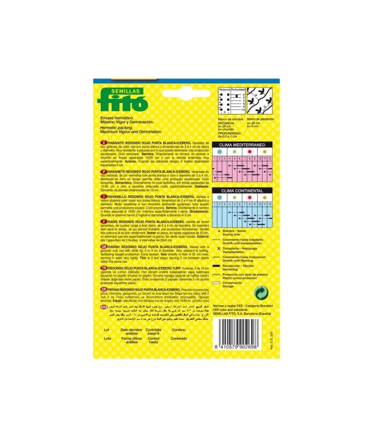 SEMILLAS RABANITO REDONDO ROJO PUNTA...