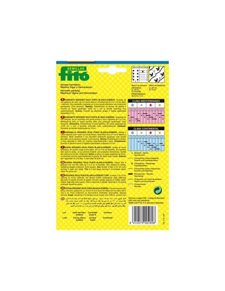 SEMILLAS RABANITO REDONDO ROJO PUNTA BLANCA-ICEBERG - FITO