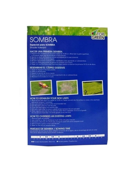 Semillas de césped para Zonas de Sombra 1 Kg- Top Green